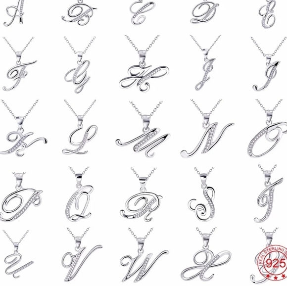 Sterling Silver -  initial Letter Pendant… - Picture 4 of 8